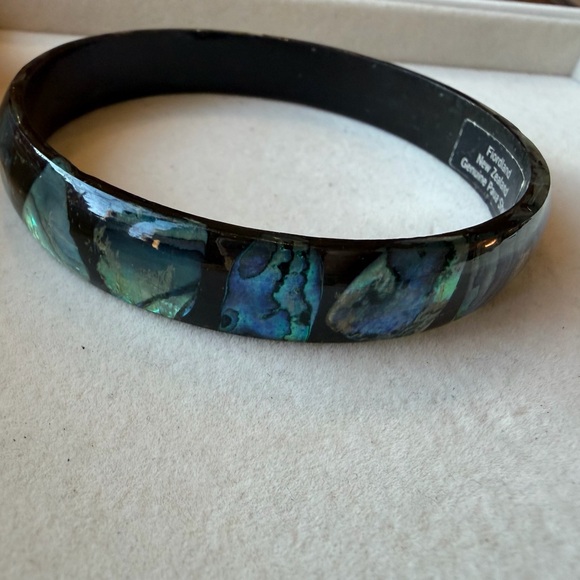 Vintage Handmade Paua Shell Bangle Bracelet New Zealand - Picture 2 of 4
